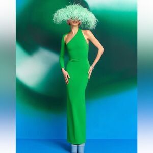 New Solace London SAREN ONE SHOULDER CREPE MAXI DRESS US Size 4